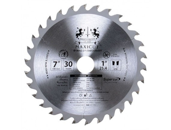 ใบเลื่อยวงเดือนตัดไม้ ATB 7”x30T MAXICUT Super Cut